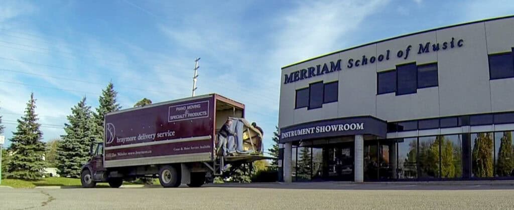 Delivering pianos to the local Mississauga Piano Store - Merriam Pianos