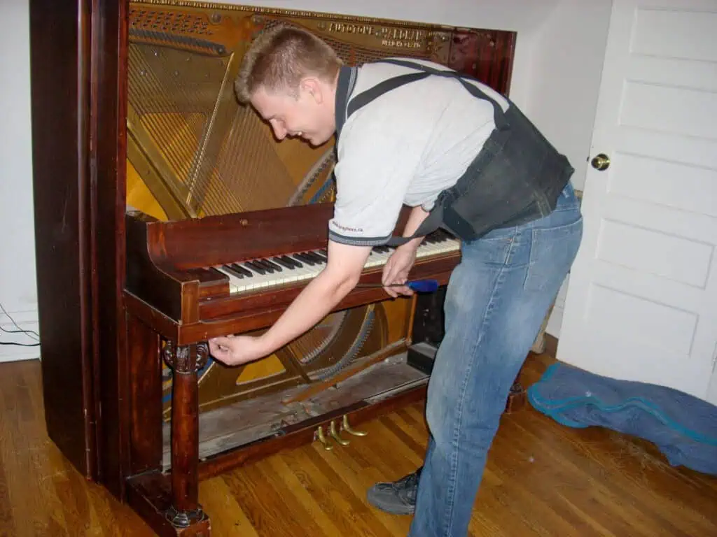 Dismantling an upright piano