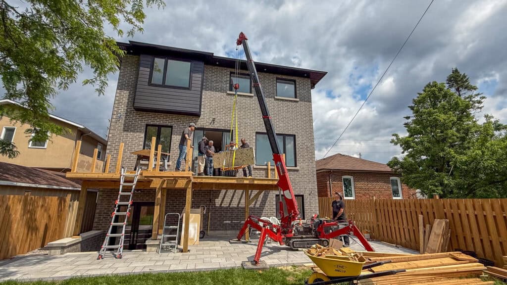 We are using the SpyderCrane 295 to lift heavy marble countertops to the kitchen which is on the second floor.